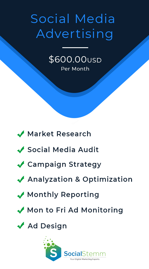 Socialstemm - Social Media Marketing/Advertisement Price Table - Social Media Marketing Agency In Jamaica