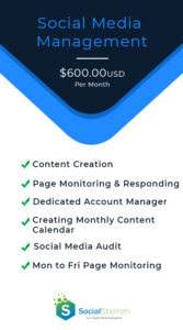 Socialstemm - Social Media Management Price Table - Social Media Marketing Agency In Jamaica